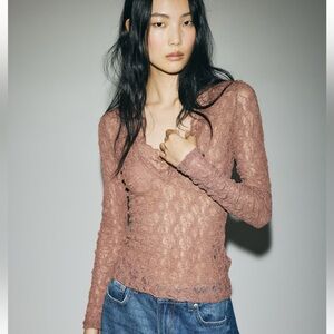 V neck Lace top